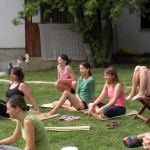 Participants at yoga workshop